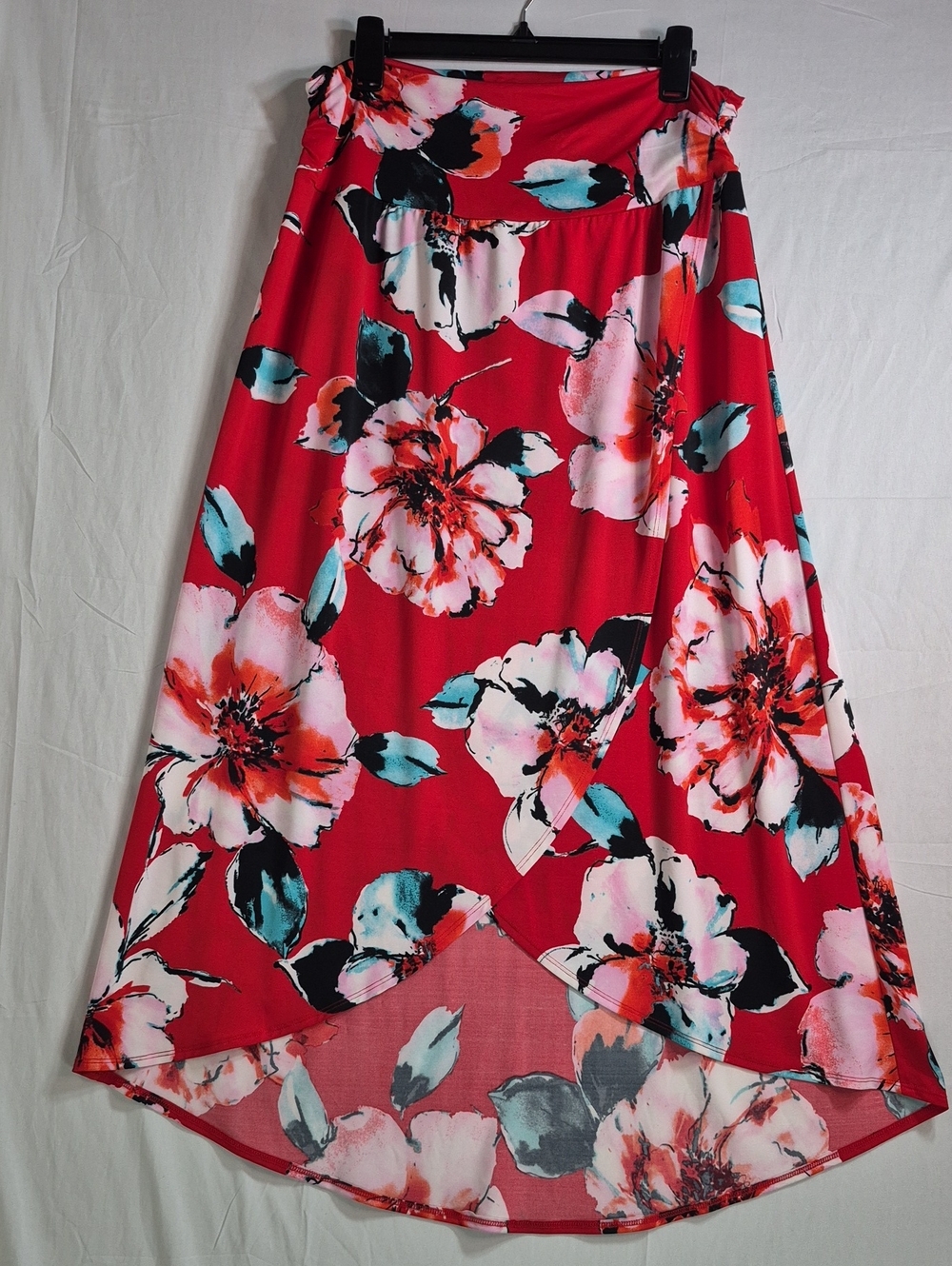 Apt. 9 Floral High-Low Wrap Skirt - Red Floral